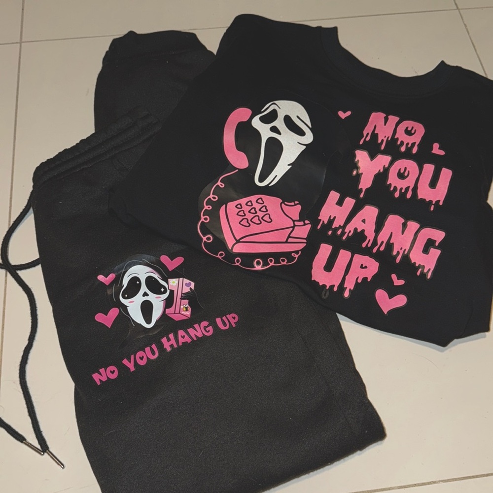 Black Ghostface Sweatshiry and Joggers set